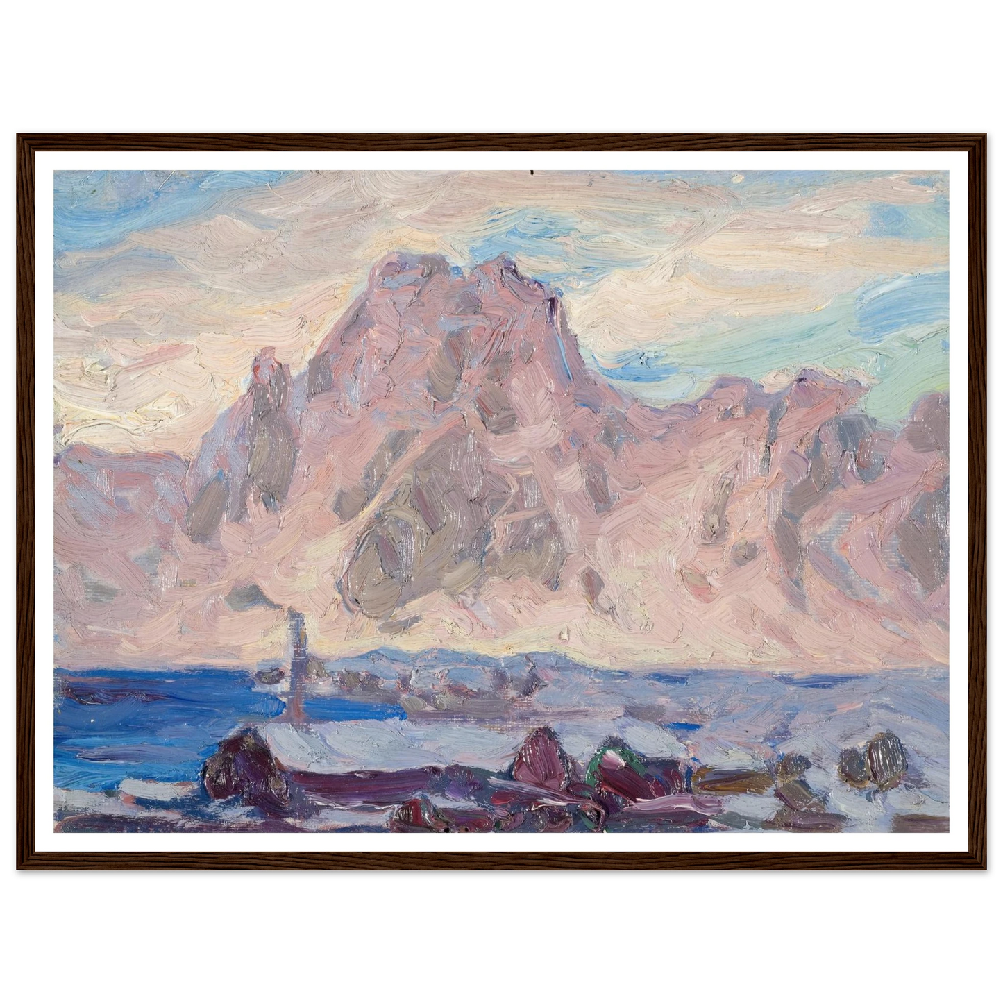 Lofoten in Violet. Study (1934) Art Print | Anna Boberg - Framed Poster - 30x40 cm / 12x16″ - Black frame