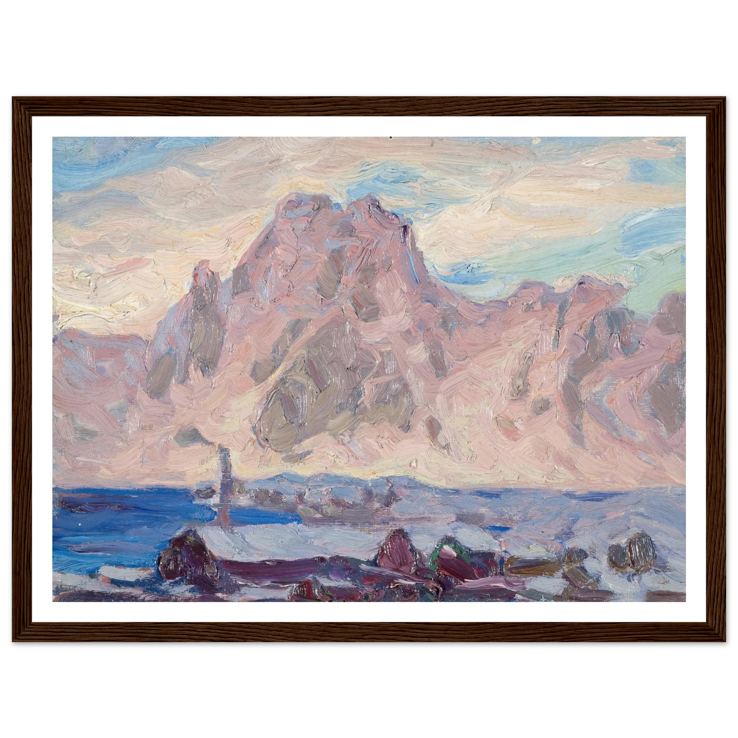 Lofoten in Violet. Study (1934) Art Print | Anna Boberg - Framed Poster - 30x40 cm / 12x16″ - Black frame