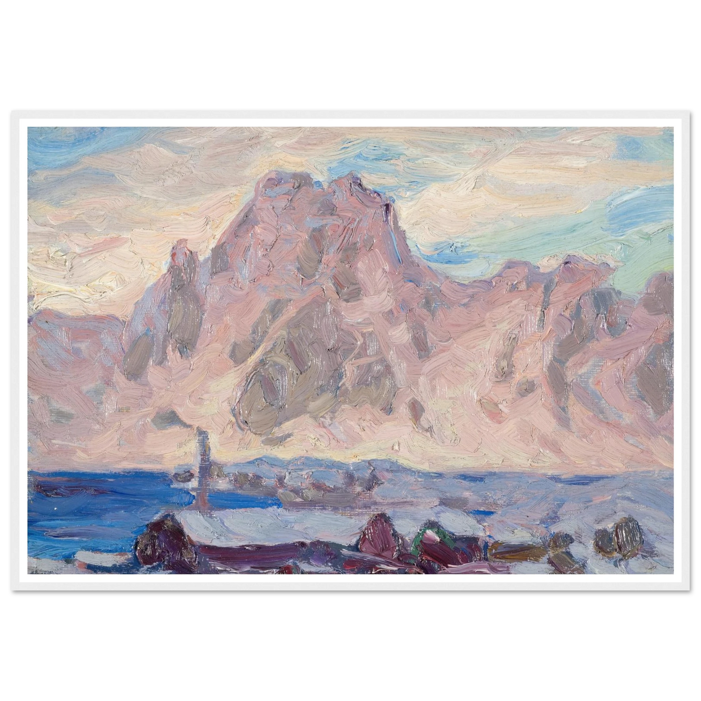 Lofoten in Violet. Study (1934) Art Print | Anna Boberg - Framed Poster - 30x40 cm / 12x16″ - Black frame