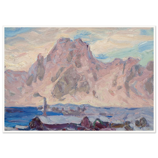 Lofoten in Violet. Study (1934) Art Print | Anna Boberg - Framed Poster - 30x40 cm / 12x16″ - Black frame