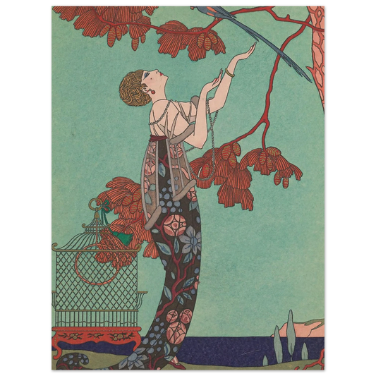 L’Oiseau Volage (1914) Art Print | George Barbier - Framed Poster - 30x40 cm / 12x16″ - Black frame