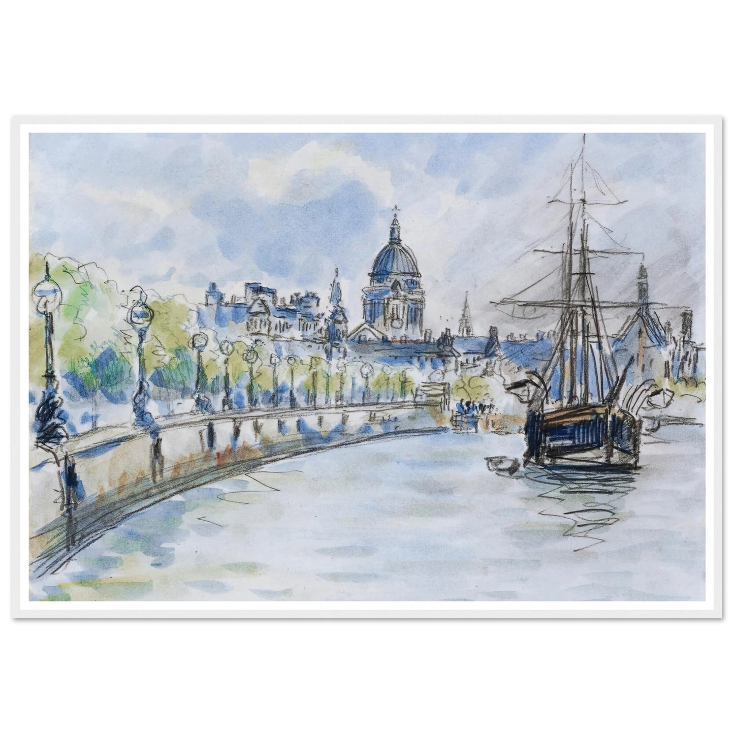 London, St. Paul’s Cathedral (1890) Art Print | Camille Pissarro - Framed Poster - 30x40 cm / 12x16″ - Black frame