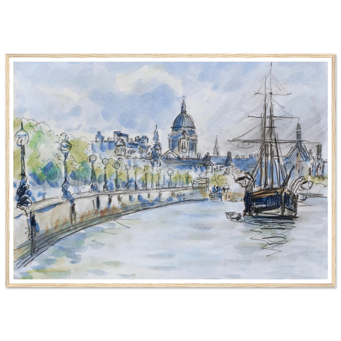 London, St. Paul’s Cathedral (1890) Art Print | Camille Pissarro - Framed Poster - 30x40 cm / 12x16″ - Black frame