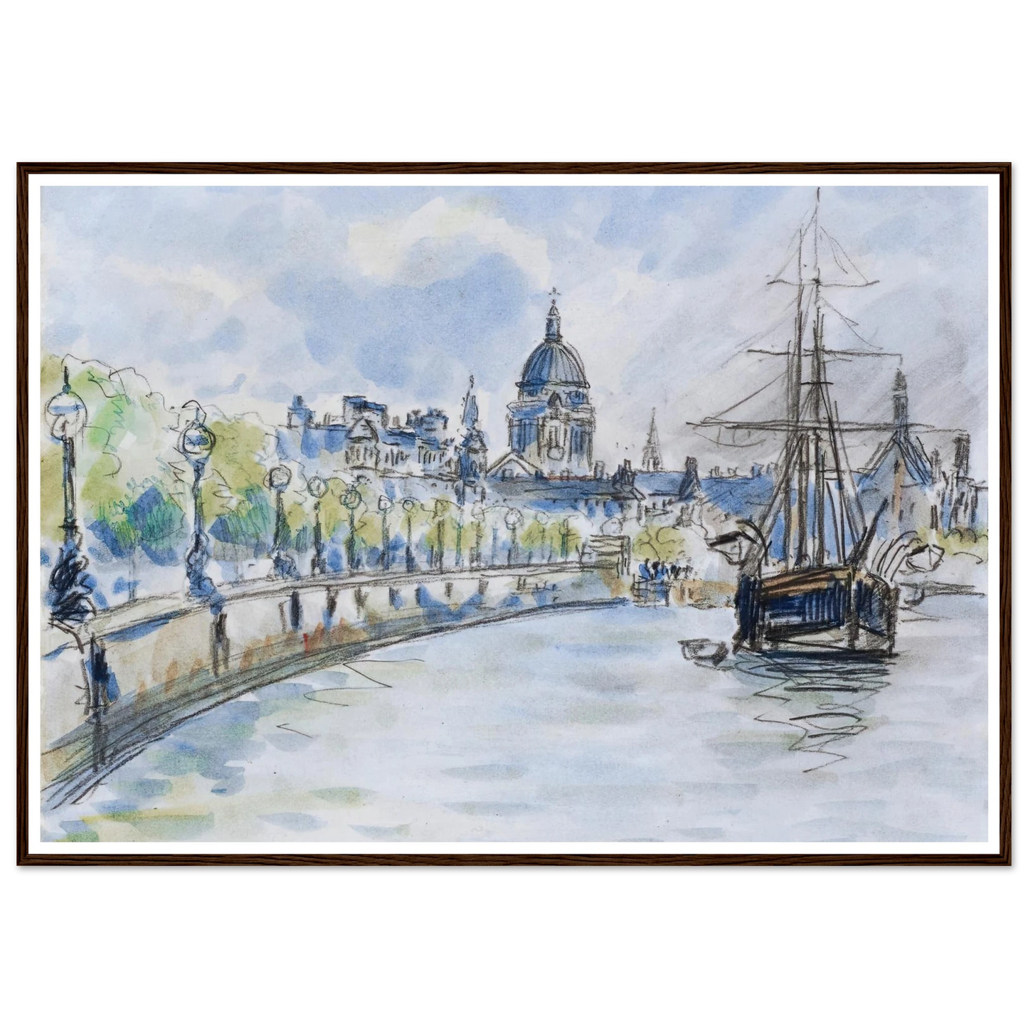 London, St. Paul’s Cathedral (1890) Art Print | Camille Pissarro - Framed Poster - 30x40 cm / 12x16″ - Black frame