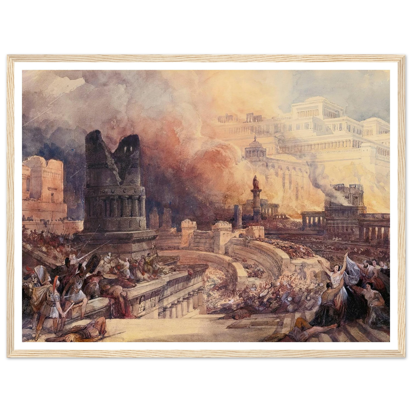 London The Destruction Of A City (1832) Art Print | David Roberts - Framed Poster - 30x40 cm / 12x16″ - Black frame