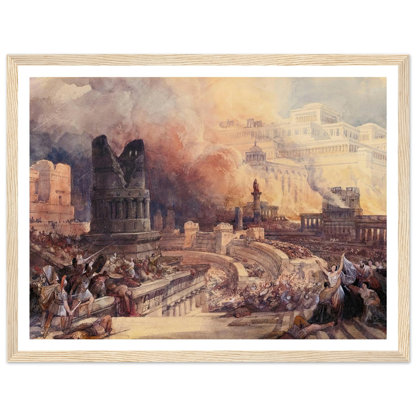 London The Destruction Of A City (1832) Art Print | David Roberts - Framed Poster - 30x40 cm / 12x16″ - Black frame