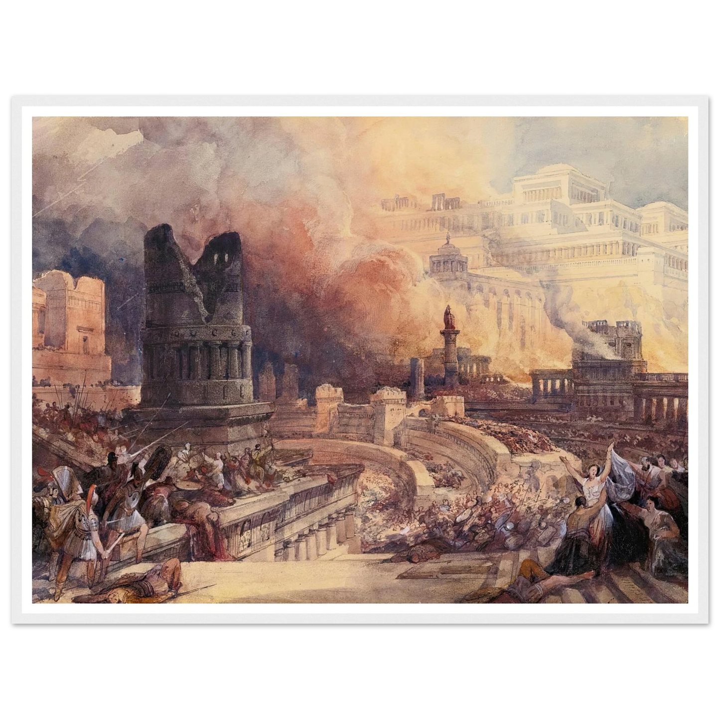 London The Destruction Of A City (1832) Art Print | David Roberts - Framed Poster - 30x40 cm / 12x16″ - Black frame