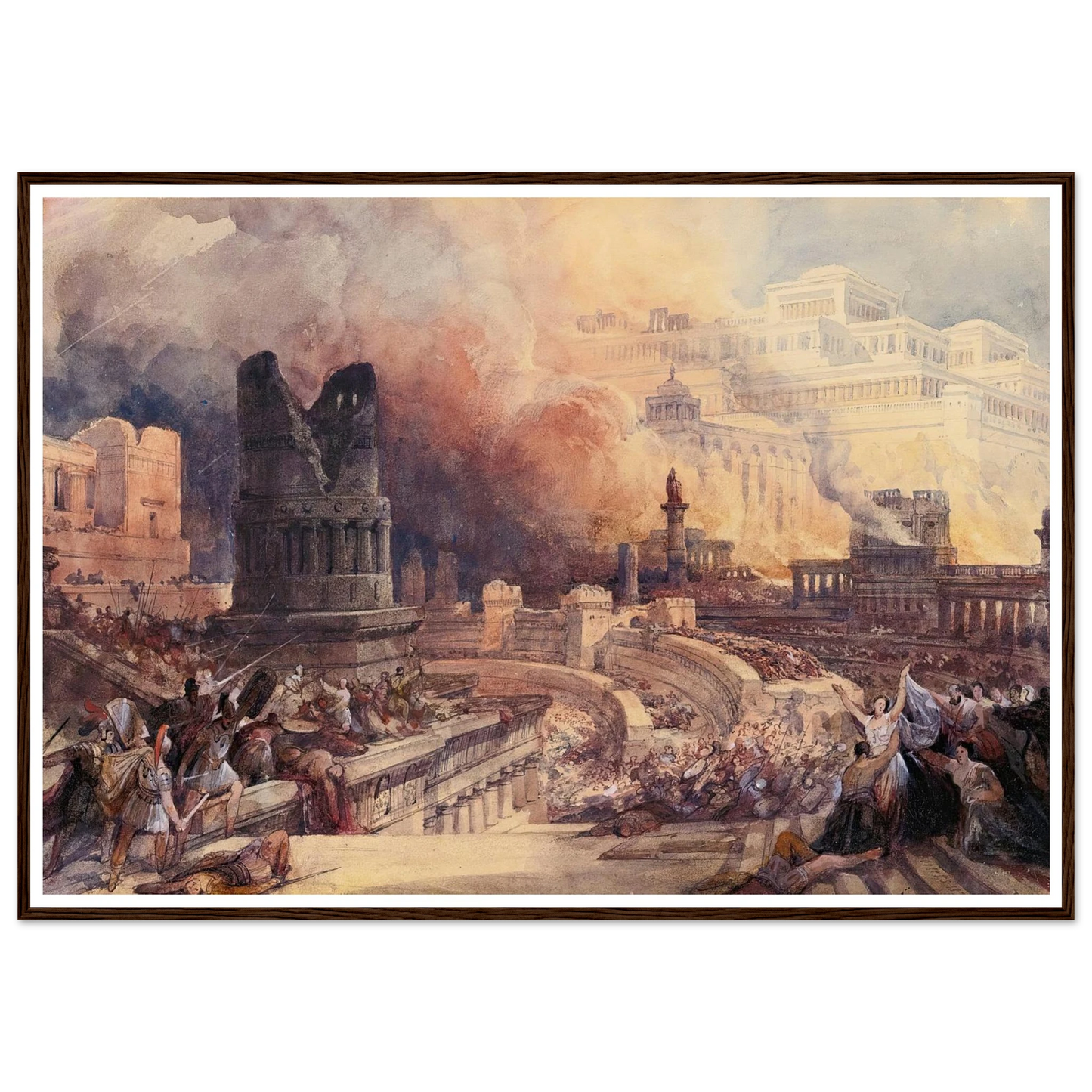 London The Destruction Of A City (1832) Art Print | David Roberts - Framed Poster - 30x40 cm / 12x16″ - Black frame