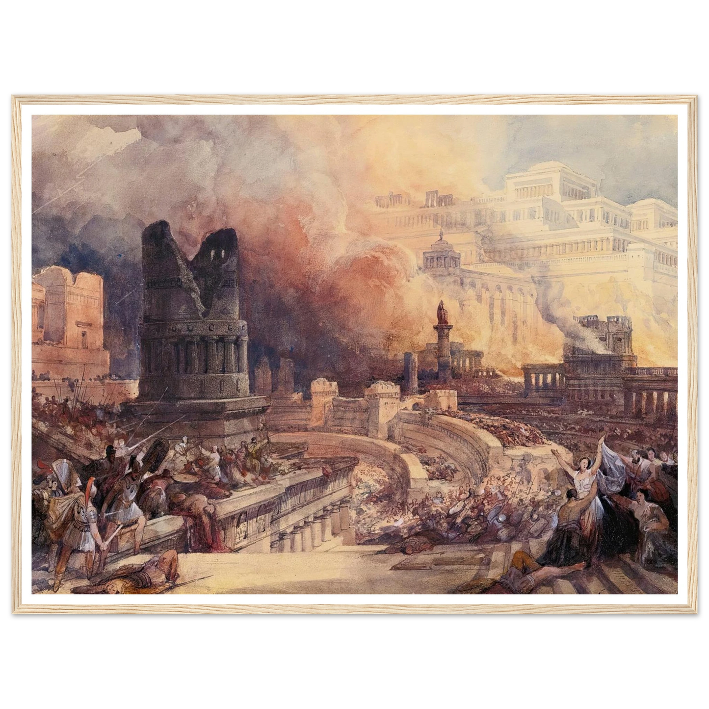 London The Destruction Of A City (1832) Art Print | David Roberts - Framed Poster - 30x40 cm / 12x16″ - Black frame