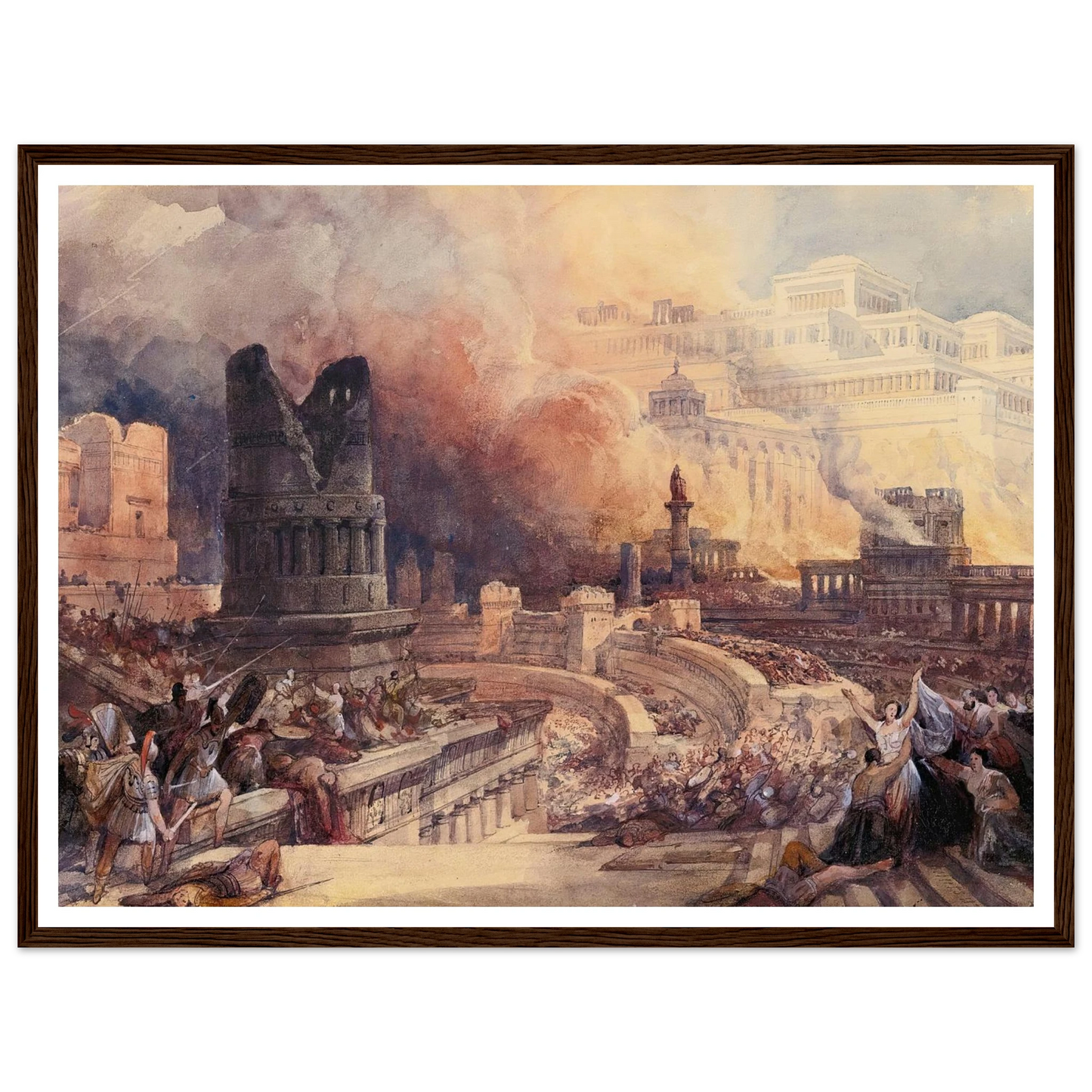 London The Destruction Of A City (1832) Art Print | David Roberts - Framed Poster - 30x40 cm / 12x16″ - Black frame