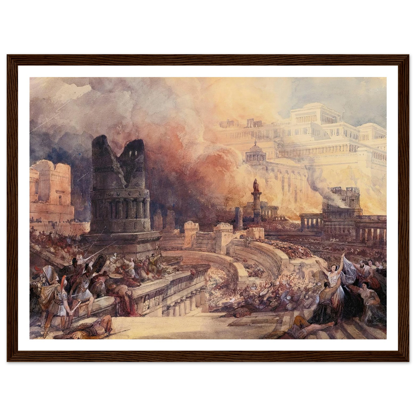 London The Destruction Of A City (1832) Art Print | David Roberts - Framed Poster - 30x40 cm / 12x16″ - Black frame