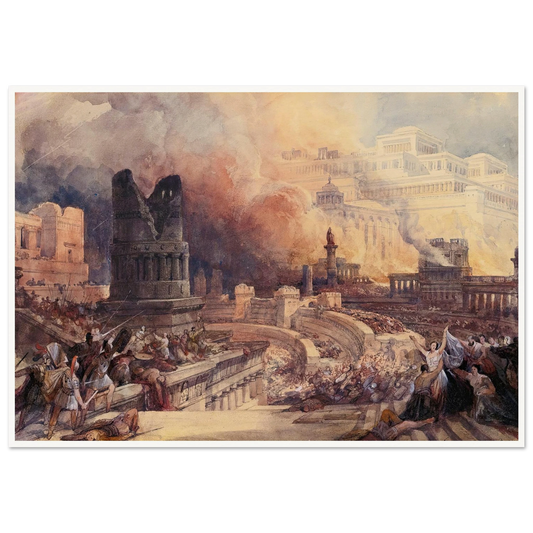 London The Destruction Of A City (1832) Art Print | David Roberts - Framed Poster - 30x40 cm / 12x16″ - Black frame