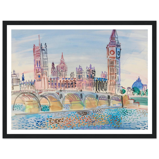 Londres, le Parlement (1930) Art Print | Raoul Dufy - Framed Poster - 30x40 cm / 12x16″ - Black frame