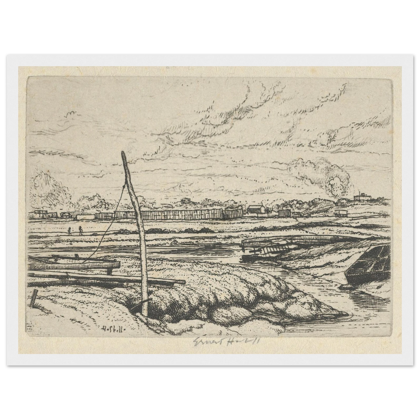 Long Island Marshes (1900-1925) Art Print | Ernest Haskell - Framed Poster - 30x40 cm / 12x16″ - Black frame