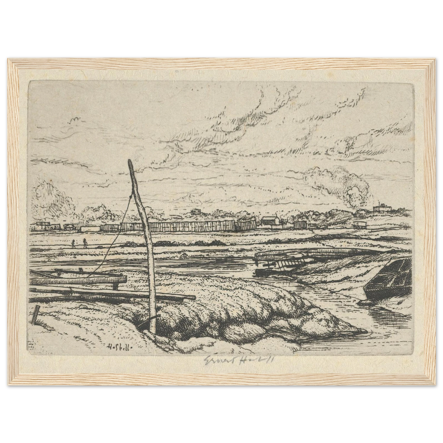 Long Island Marshes (1900-1925) Art Print | Ernest Haskell - Framed Poster - 30x40 cm / 12x16″ - Black frame