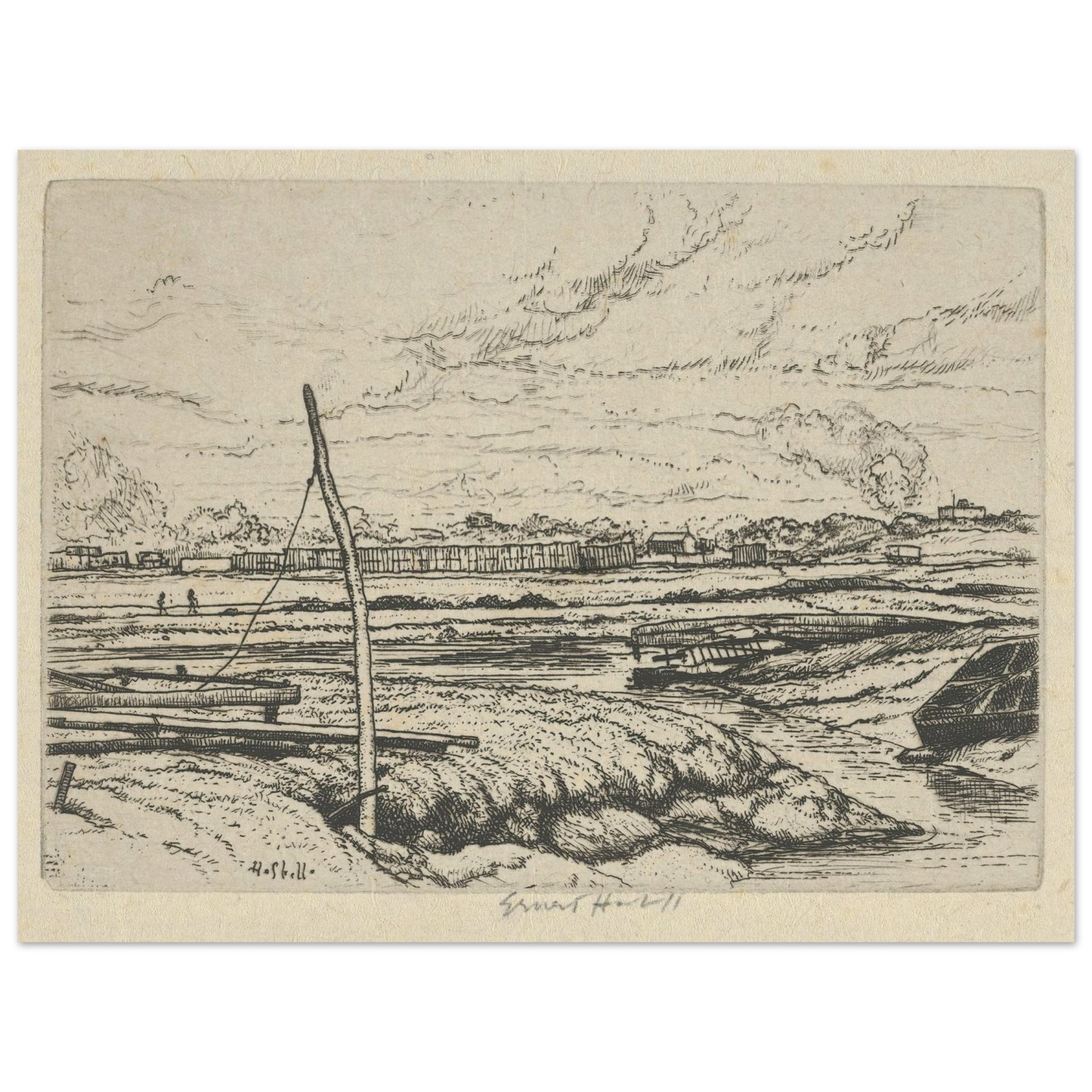 Long Island Marshes (1900-1925) Art Print | Ernest Haskell - Framed Poster - 30x40 cm / 12x16″ - Black frame