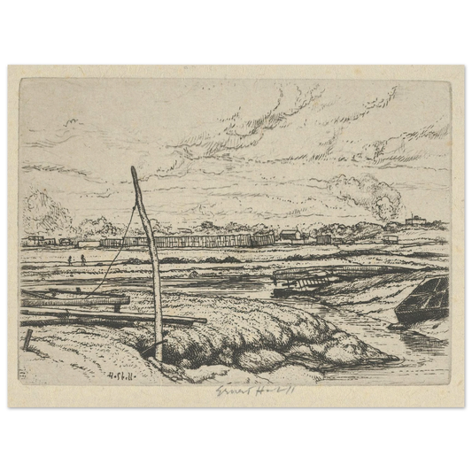 Long Island Marshes (1900-1925) Art Print | Ernest Haskell - Framed Poster - 30x40 cm / 12x16″ - Black frame