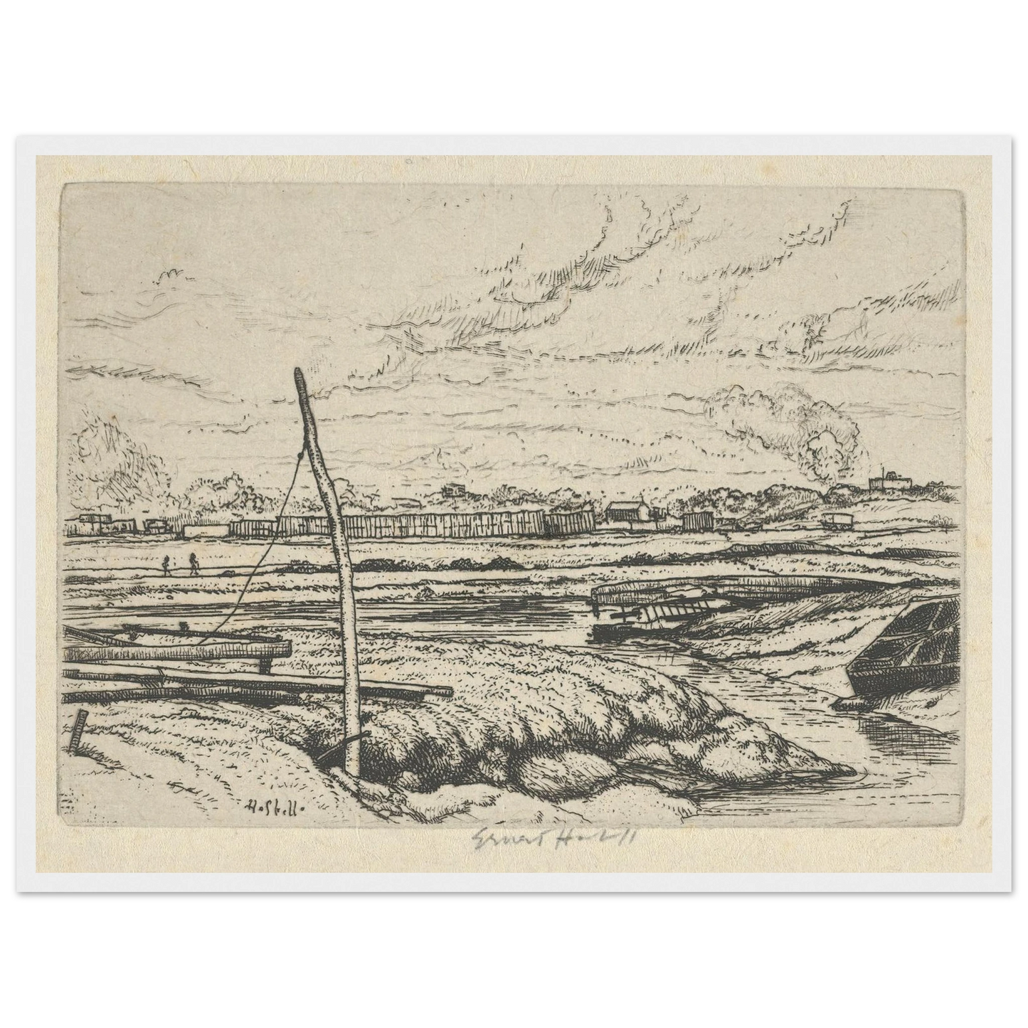 Long Island Marshes (1900-1925) Art Print | Ernest Haskell - Framed Poster - 30x40 cm / 12x16″ - Black frame