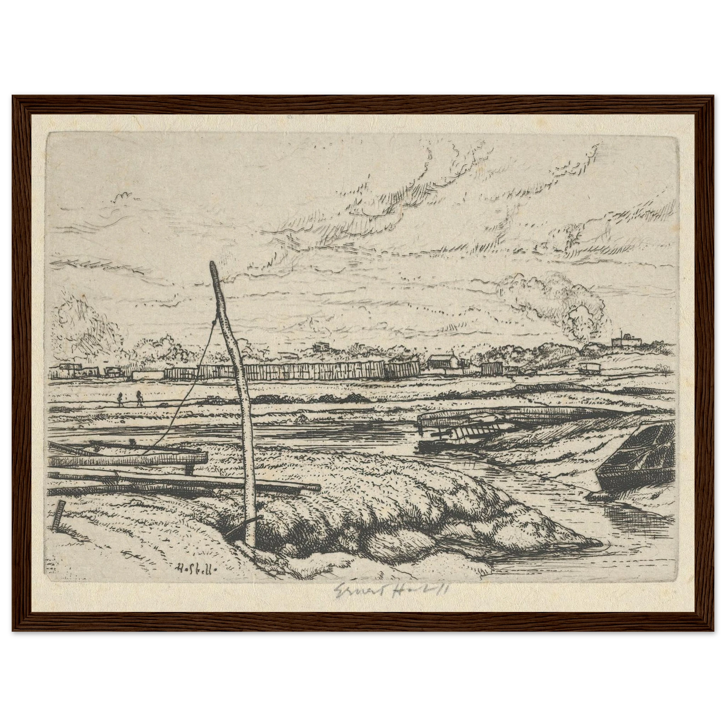 Long Island Marshes (1900-1925) Art Print | Ernest Haskell - Framed Poster - 30x40 cm / 12x16″ - Black frame