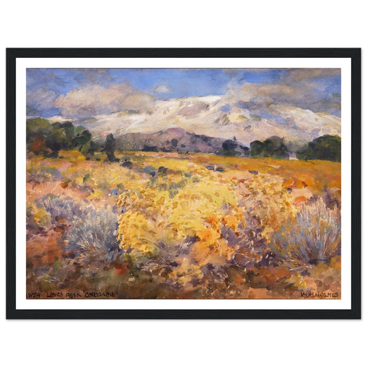 Long’s Peak, Colorado (1874) Art Print | William Henry Holmes - Framed Poster - 30x40 cm / 12x16″ - Black frame