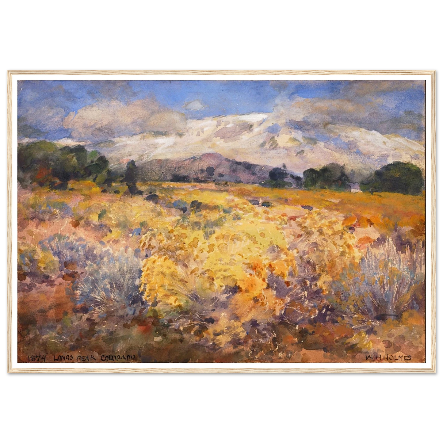 Long’s Peak, Colorado (1874) Art Print | William Henry Holmes - Framed Poster - 30x40 cm / 12x16″ - Black frame