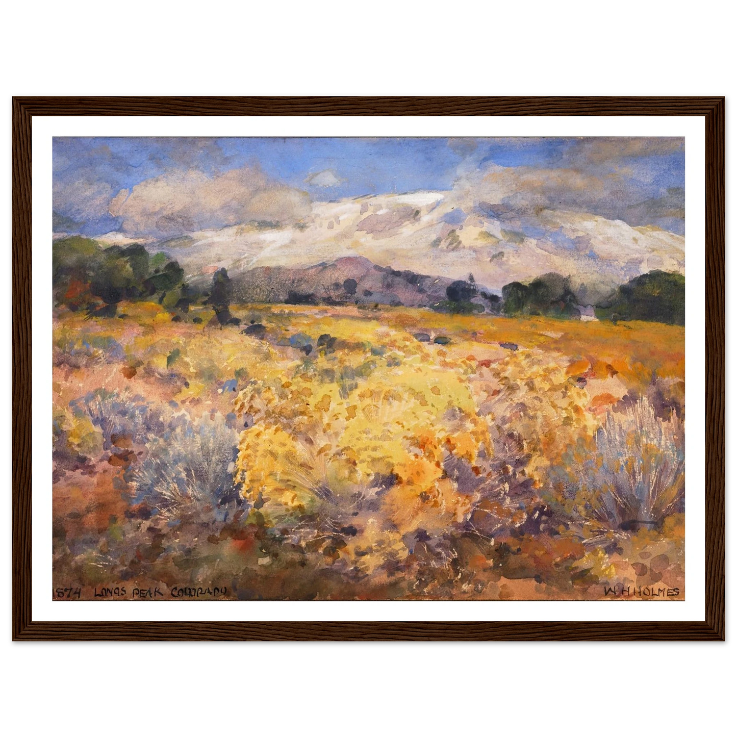 Long’s Peak, Colorado (1874) Art Print | William Henry Holmes - Framed Poster - 30x40 cm / 12x16″ - Black frame