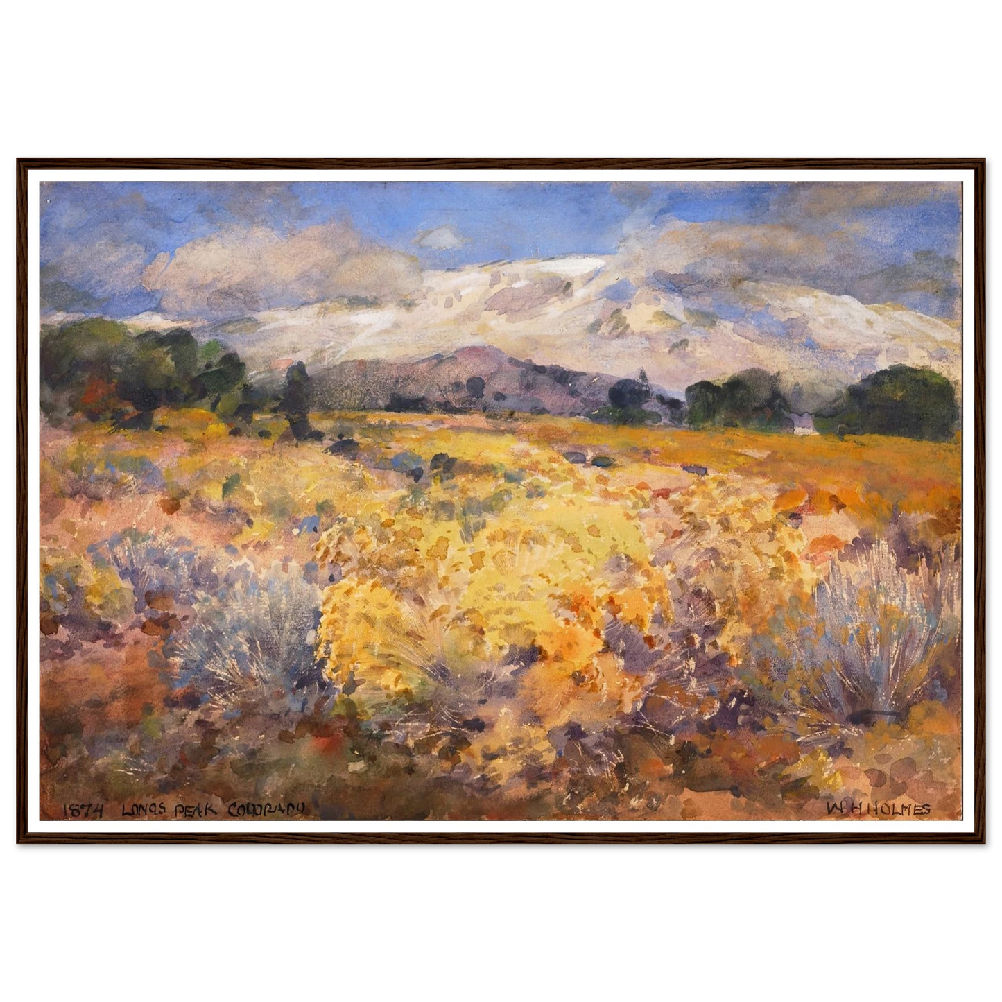 Long’s Peak, Colorado (1874) Art Print | William Henry Holmes - Framed Poster - 30x40 cm / 12x16″ - Black frame