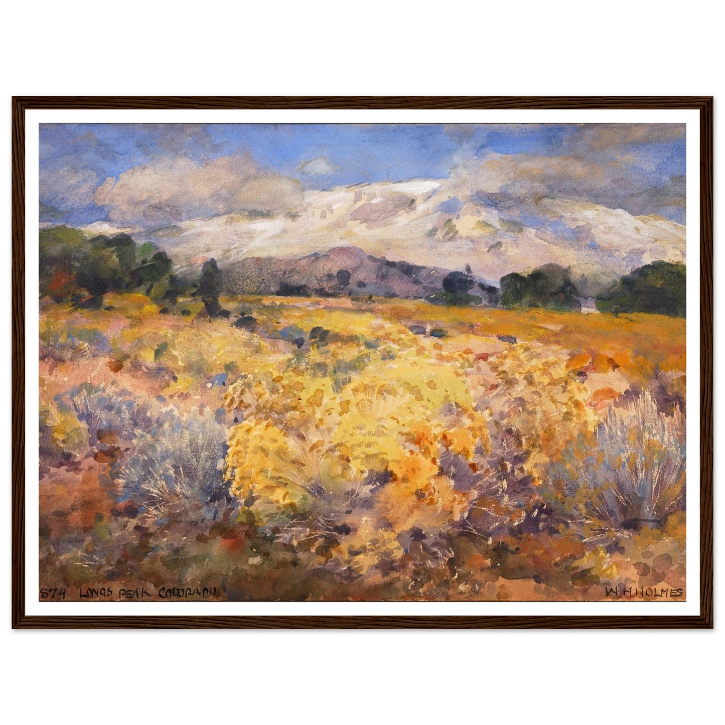 Long’s Peak, Colorado (1874) Art Print | William Henry Holmes - Framed Poster - 30x40 cm / 12x16″ - Black frame