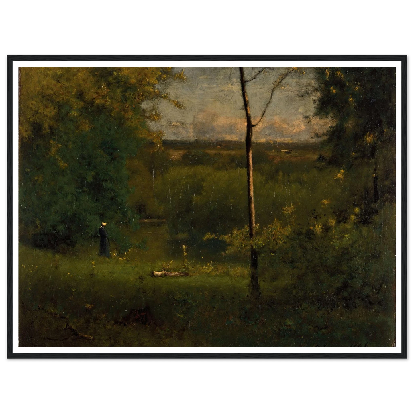 Looking over the River (1886) Art Print | George Inness - Framed Poster - 30x40 cm / 12x16″ - Black frame