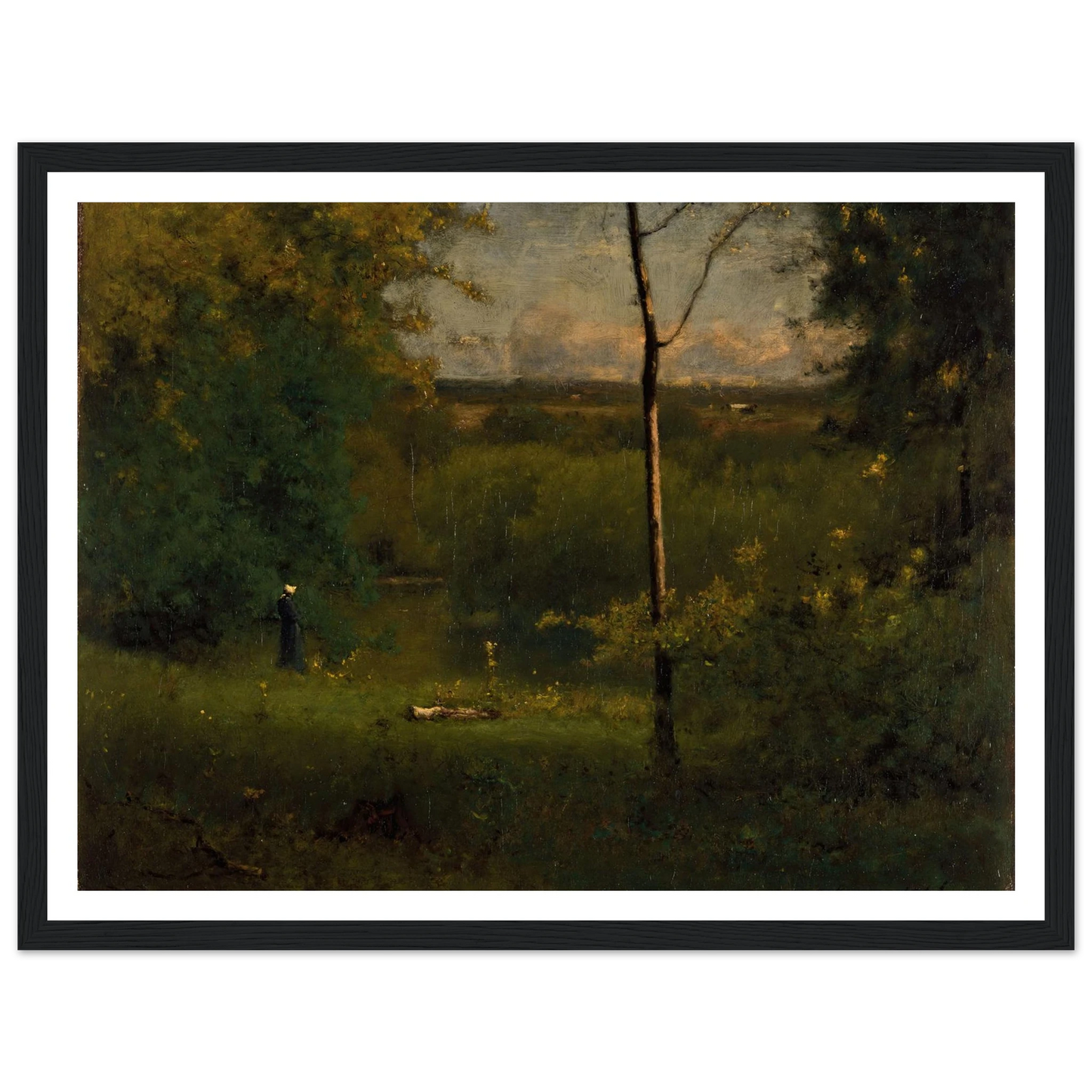 Looking over the River (1886) Art Print | George Inness - Framed Poster - 30x40 cm / 12x16″ - Black frame