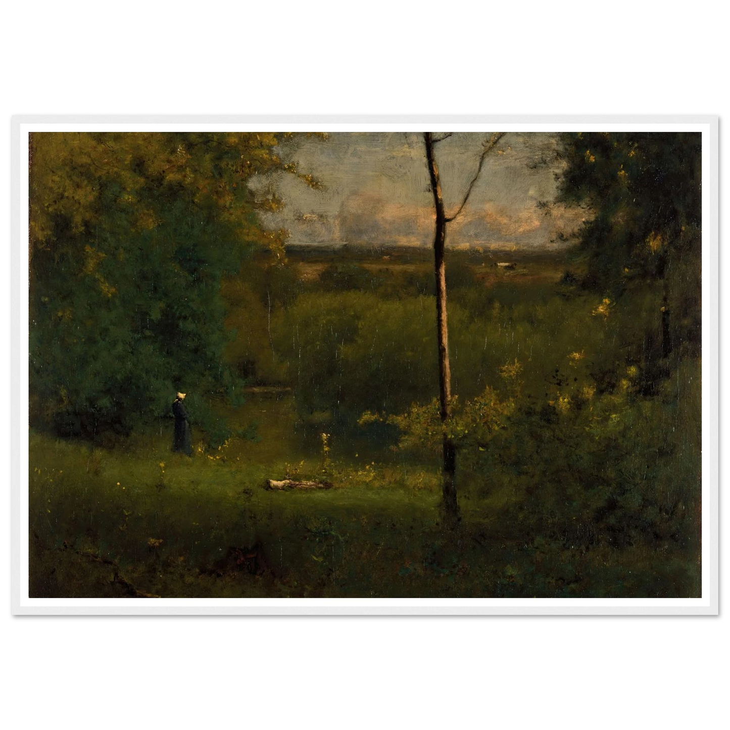 Looking over the River (1886) Art Print | George Inness - Framed Poster - 30x40 cm / 12x16″ - Black frame