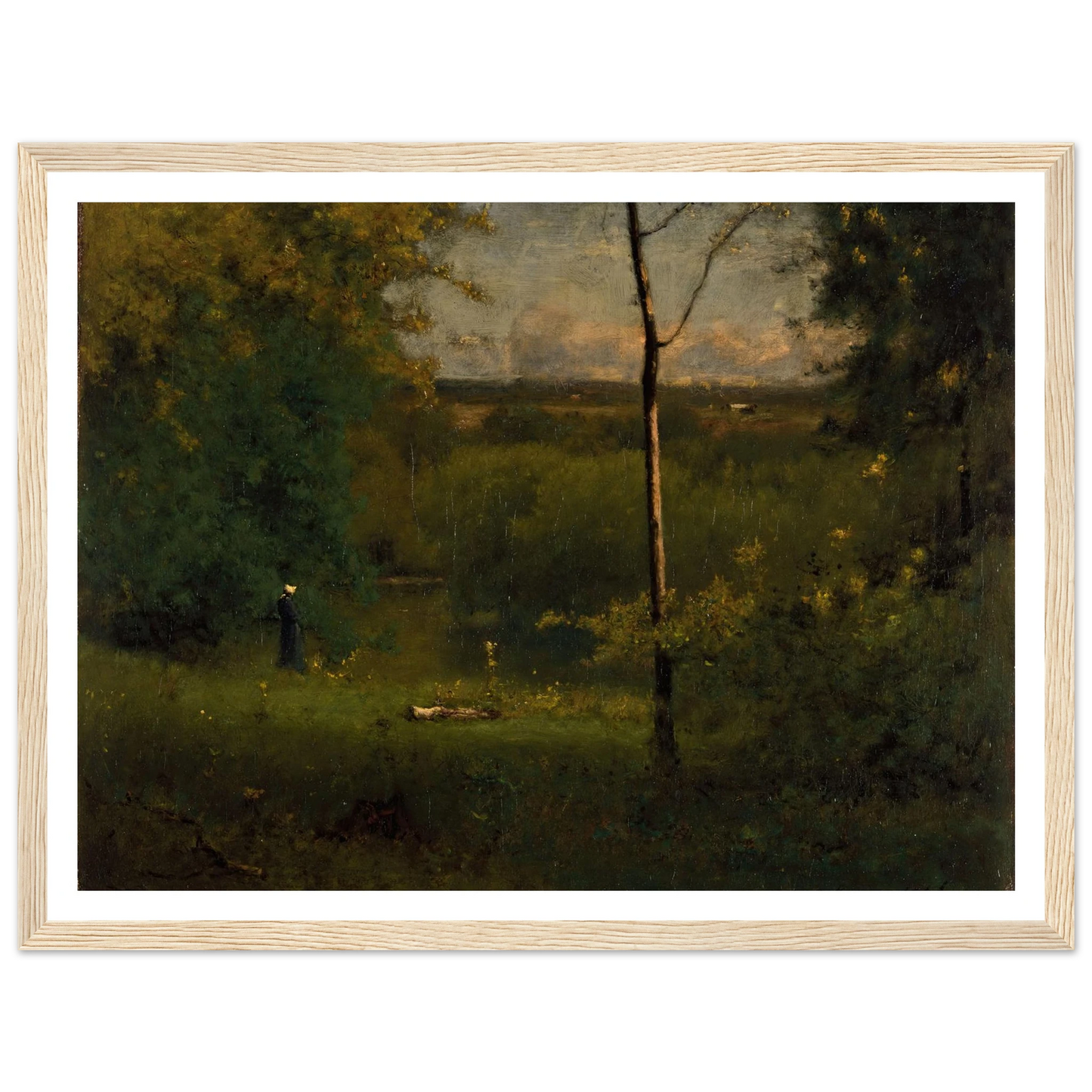 Looking over the River (1886) Art Print | George Inness - Framed Poster - 30x40 cm / 12x16″ - Black frame