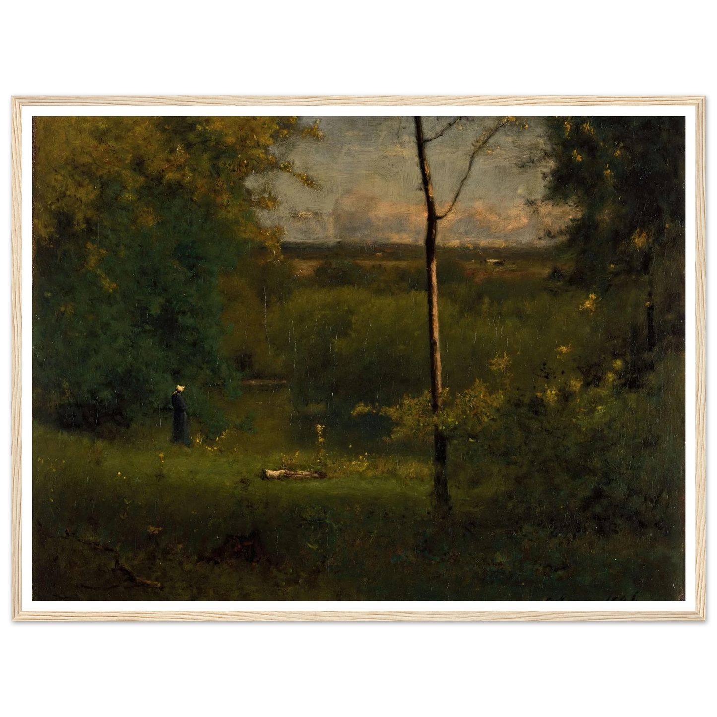 Looking over the River (1886) Art Print | George Inness - Framed Poster - 30x40 cm / 12x16″ - Black frame