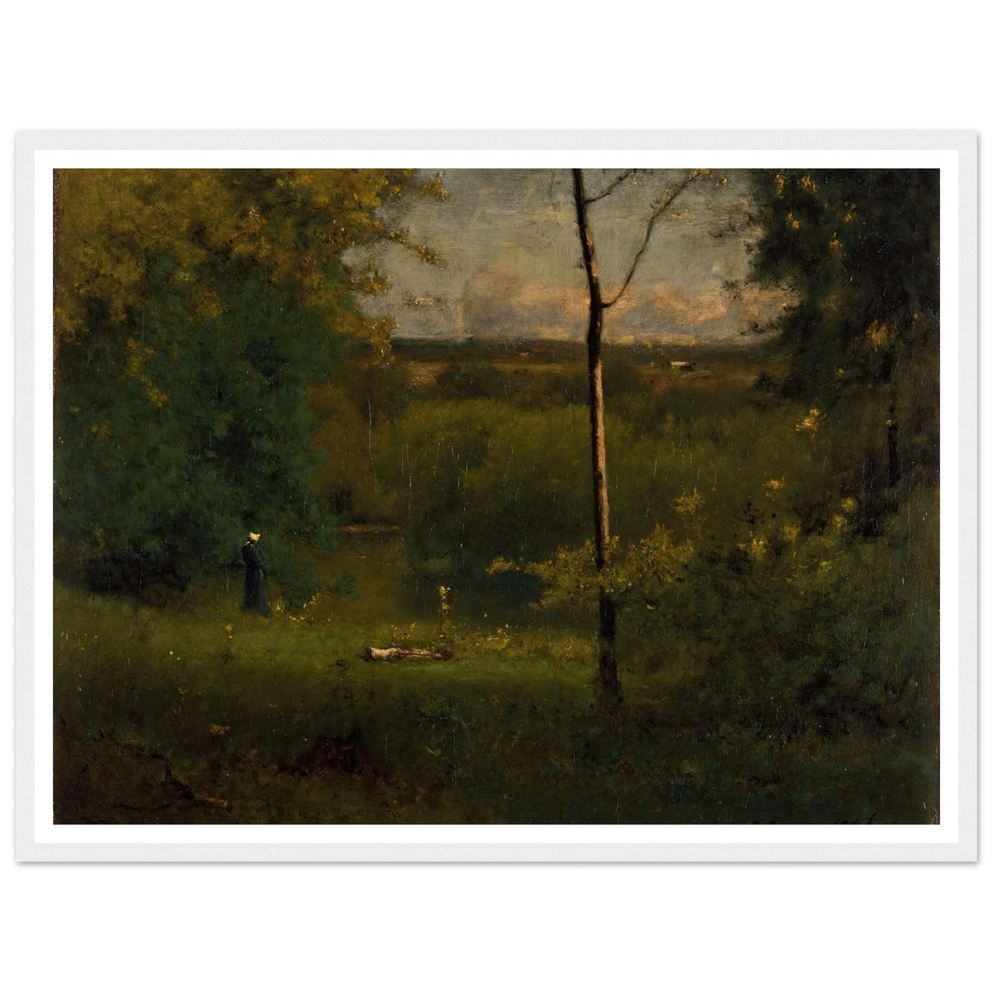 Looking over the River (1886) Art Print | George Inness - Framed Poster - 30x40 cm / 12x16″ - Black frame