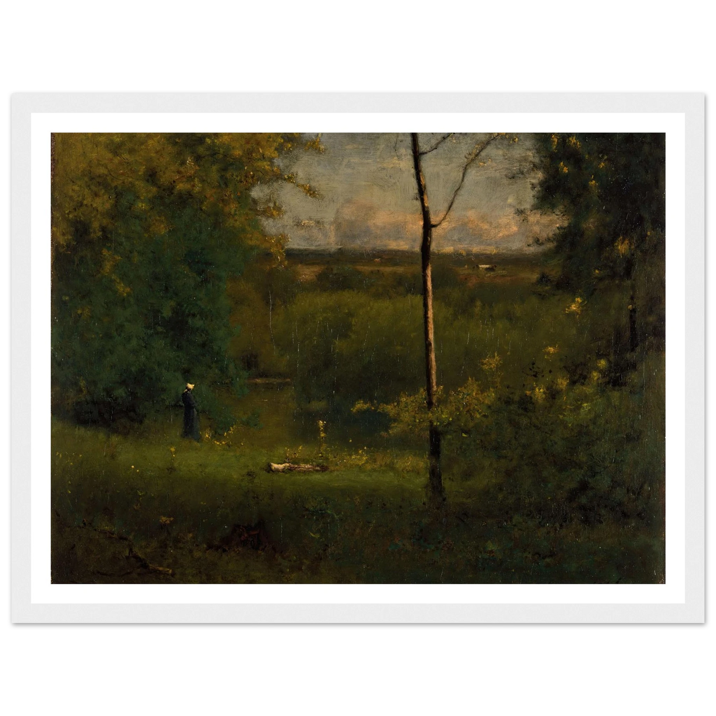 Looking over the River (1886) Art Print | George Inness - Framed Poster - 30x40 cm / 12x16″ - Black frame