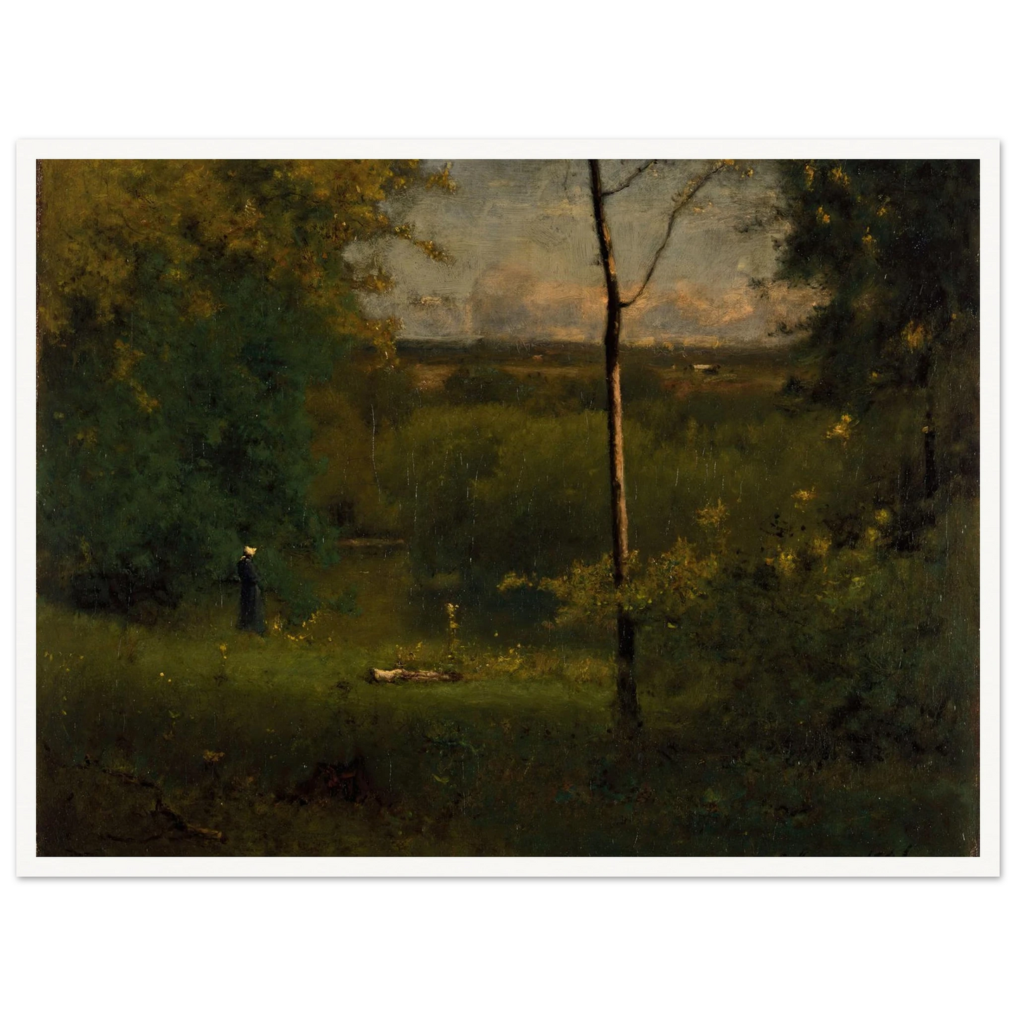 Looking over the River (1886) Art Print | George Inness - Framed Poster - 30x40 cm / 12x16″ - Black frame
