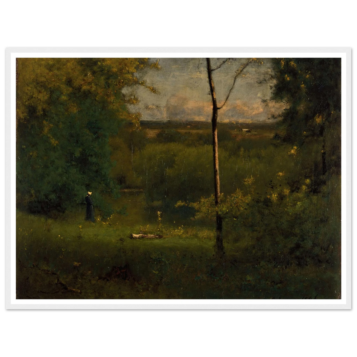 Looking over the River (1886) Art Print | George Inness - Framed Poster - 30x40 cm / 12x16″ - Black frame
