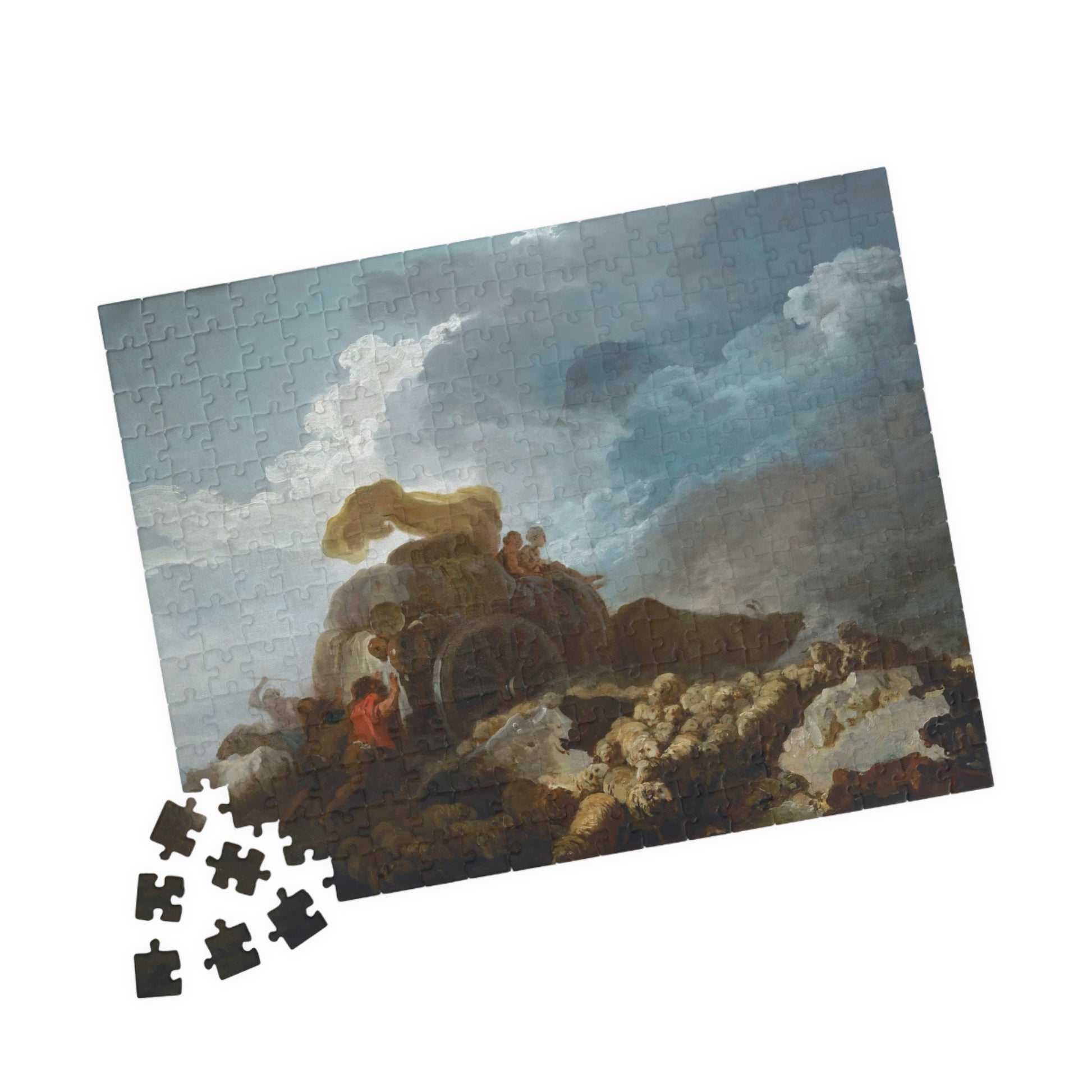 L’orage, dit aussi La charette embourbee Thunderstorm Puzzle | Jean-Honore Fragonard - - 252 pcs (Horizontal) - 