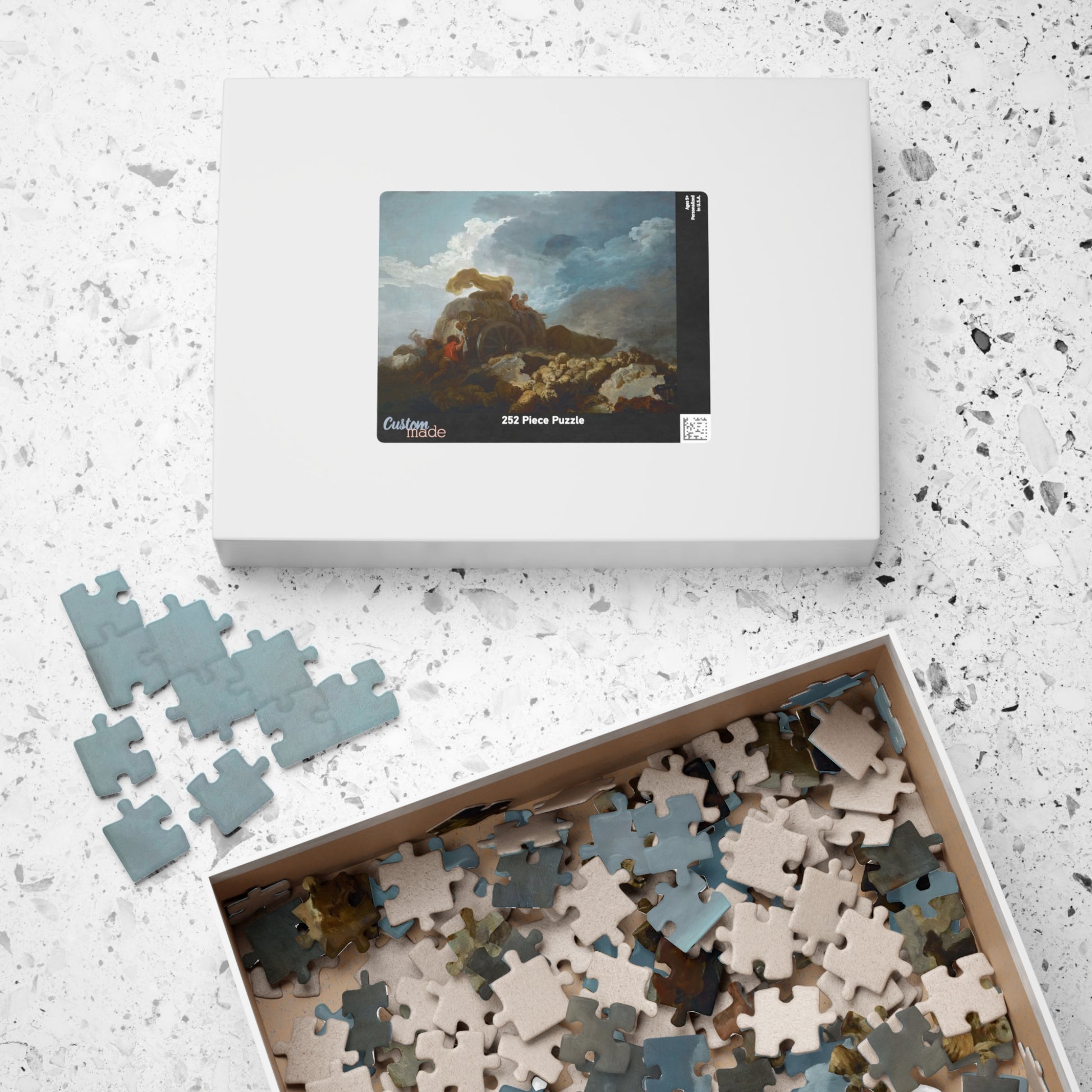 L’orage, dit aussi La charette embourbee Thunderstorm Puzzle | Jean-Honore Fragonard - - 252 pcs (Horizontal) - 