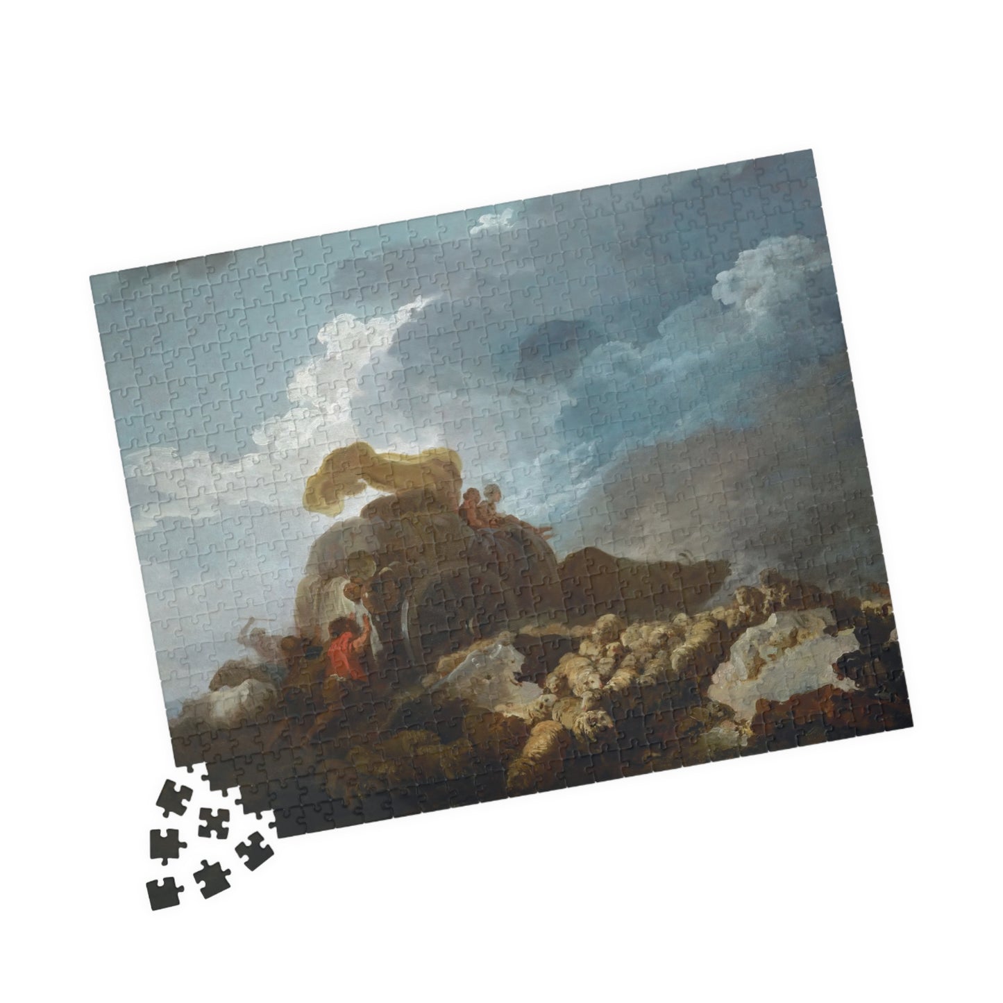 L’orage, dit aussi La charette embourbee Thunderstorm Puzzle | Jean-Honore Fragonard - - 252 pcs (Horizontal) - 