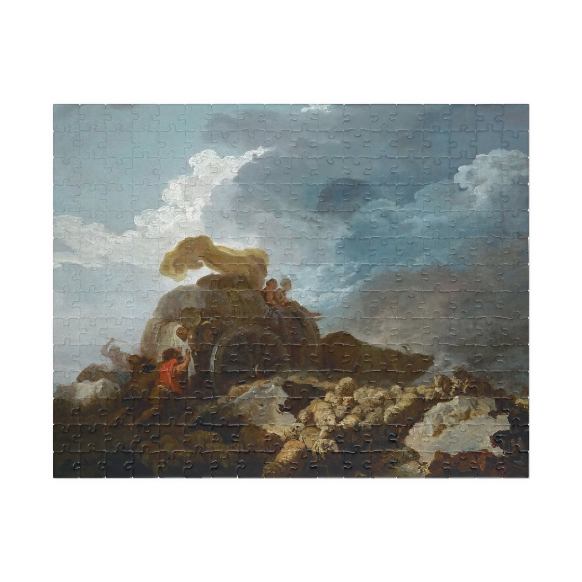 L’orage, dit aussi La charette embourbee Thunderstorm Puzzle | Jean-Honore Fragonard - - 252 pcs (Horizontal) - 