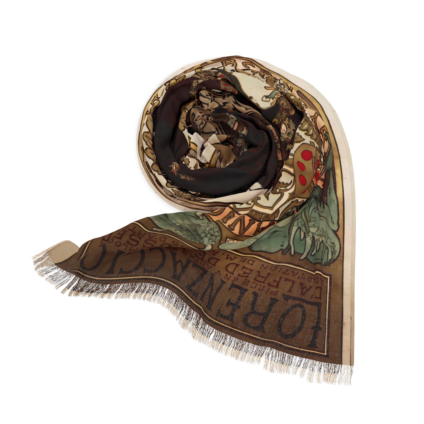 Lorenzaccio | Alphonse Mucha Scarf – Art Nouveau Scarf - - 27" × 71'' - 