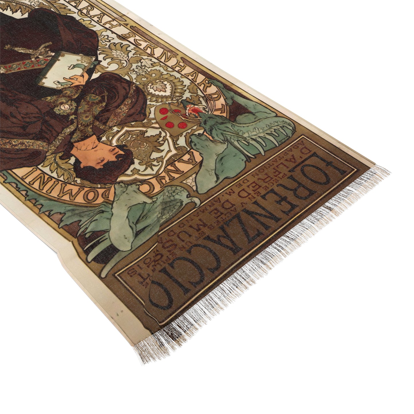 Lorenzaccio | Alphonse Mucha Scarf – Art Nouveau Scarf - - 27" × 71'' - 