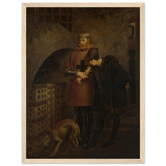 Louis XI of France visiting Cardinal Balue in his iron cage (1883) Art Print | Jean Leon Gerome - Framed Poster - 30x40 cm / 12x16″ - Black frame