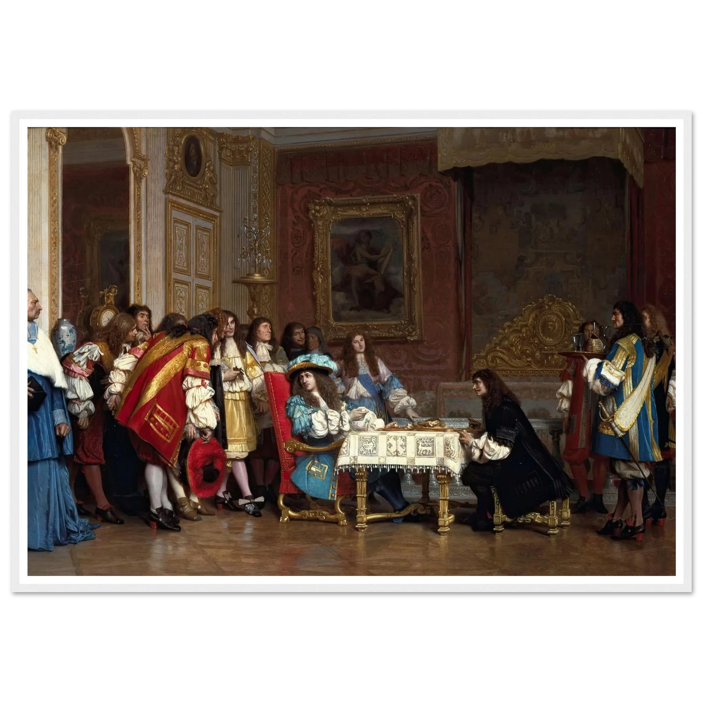 Louis XIV and Molière (1862) Art Print | Jean Leon Gerome - Framed Poster - 30x40 cm / 12x16″ - Black frame