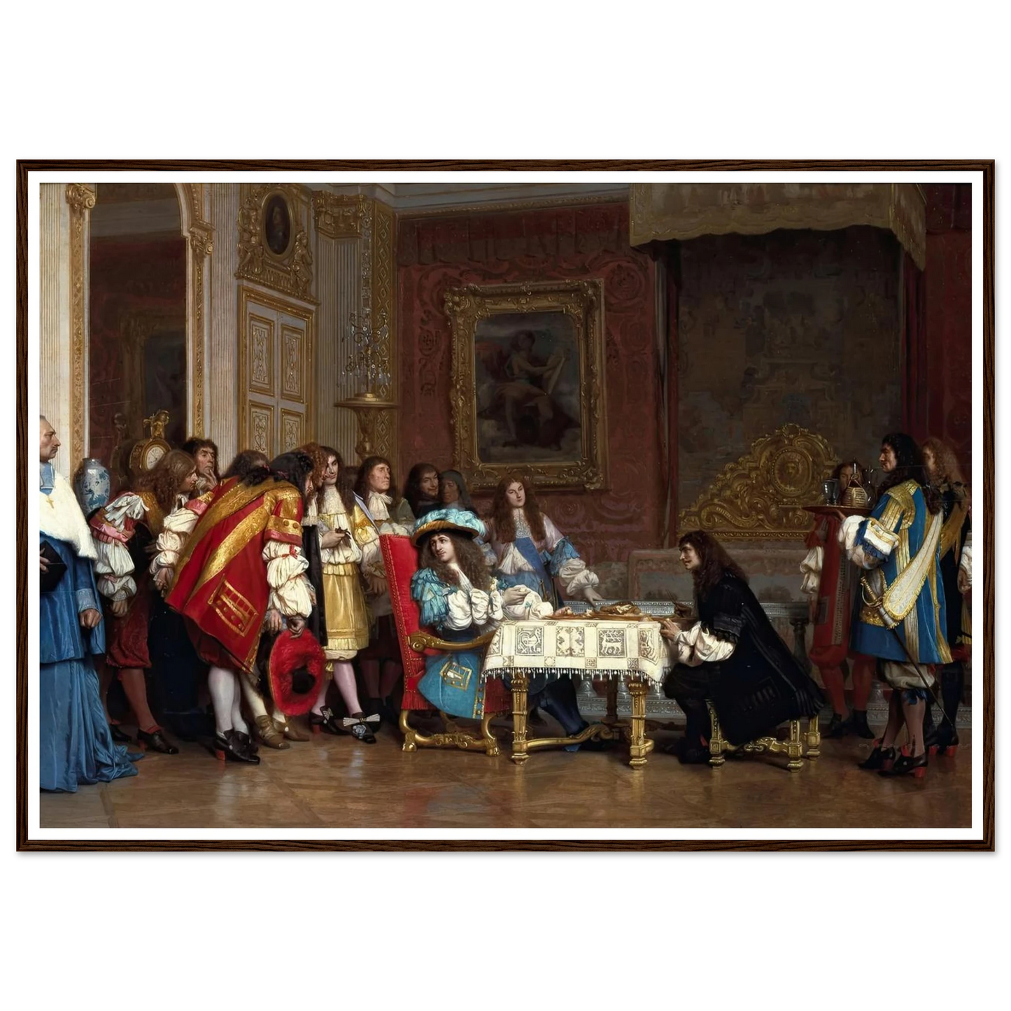 Louis XIV and Molière (1862) Art Print | Jean Leon Gerome - Framed Poster - 30x40 cm / 12x16″ - Black frame