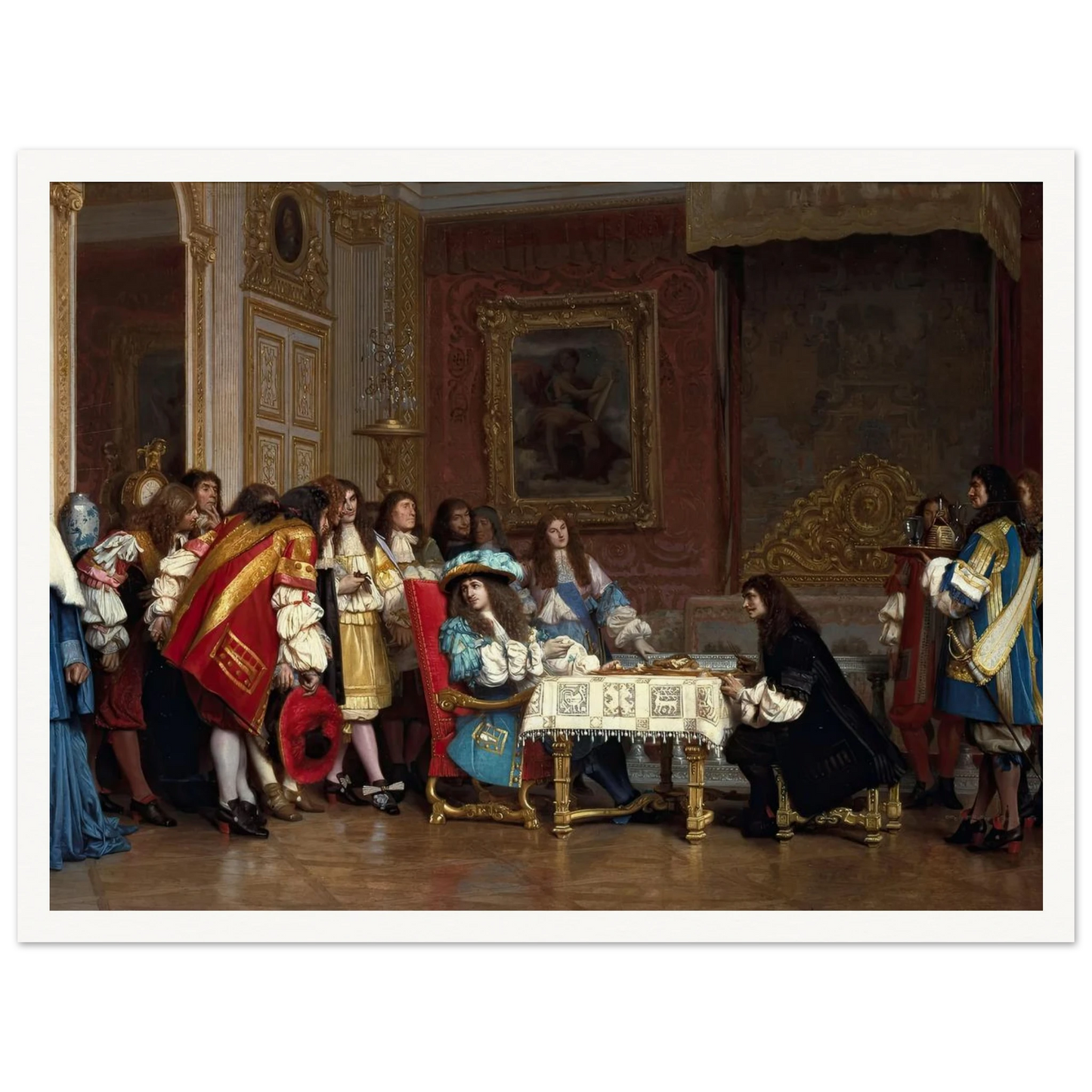 Louis XIV and Molière (1862) Art Print | Jean Leon Gerome - Framed Poster - 30x40 cm / 12x16″ - Black frame