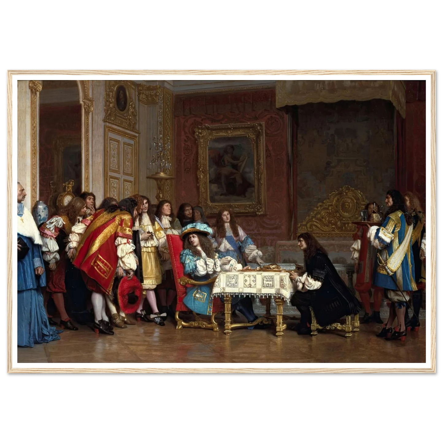 Louis XIV and Molière (1862) Art Print | Jean Leon Gerome - Framed Poster - 30x40 cm / 12x16″ - Black frame
