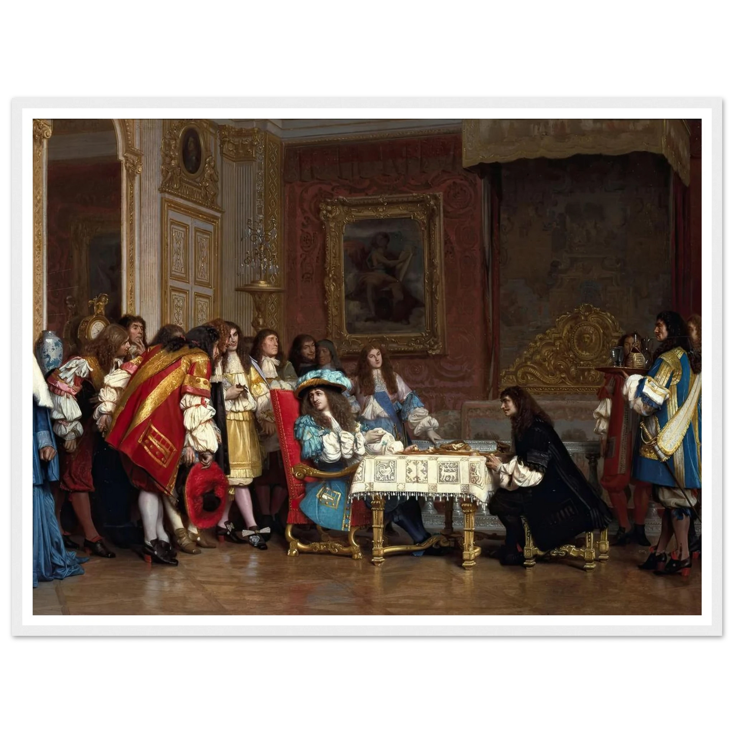 Louis XIV and Molière (1862) Art Print | Jean Leon Gerome - Framed Poster - 30x40 cm / 12x16″ - Black frame