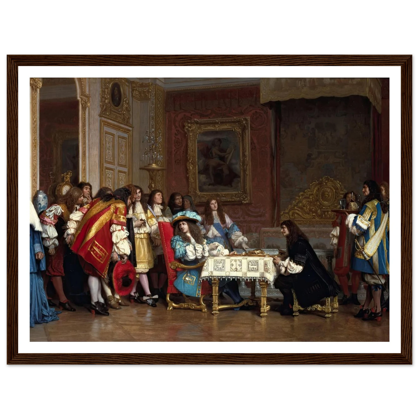 Louis XIV and Molière (1862) Art Print | Jean Leon Gerome - Framed Poster - 30x40 cm / 12x16″ - Black frame
